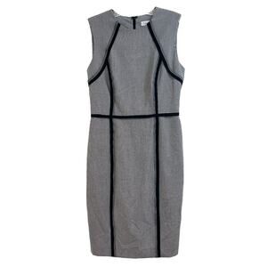 Calvin Klein Career Dress Womens S Houndstooth Sheath‎ Stretch Office Business